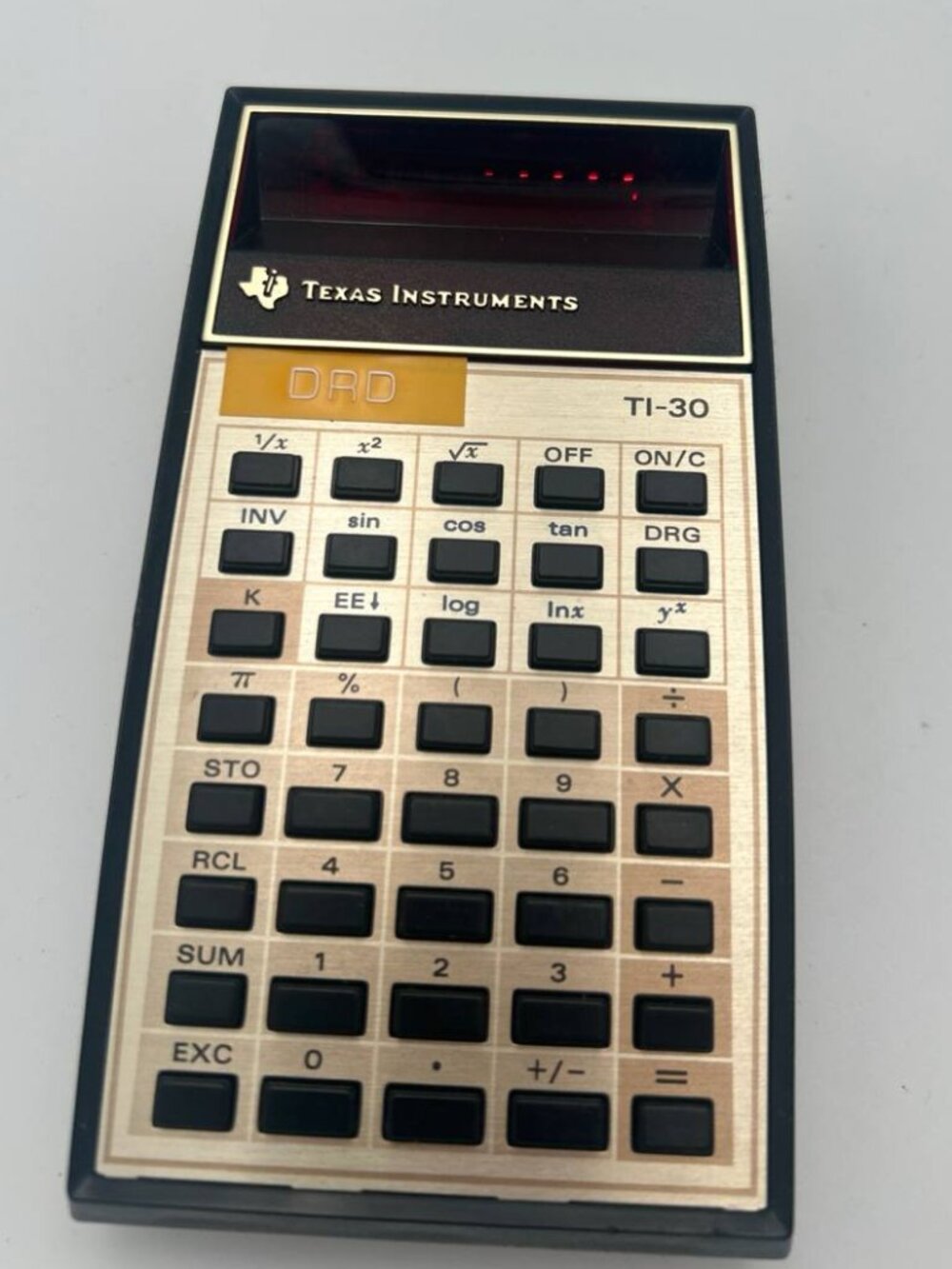 Vintage 1976 Texas Instruments TI-30 Red LED Calculator